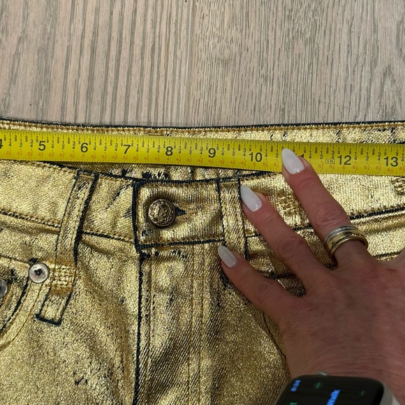 R13
Cropped metallic coated mid-rise straight-leg jeans. New without tags - Picture 11 of 15